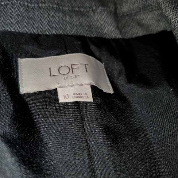 Loft One Button Blazer Gray SZ 10 - Picture 2 of 4